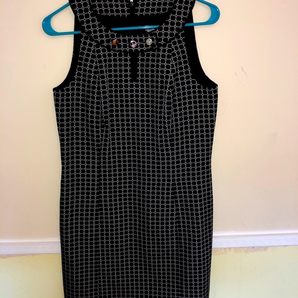 Ann Taylor Navy & White Print Sheath Dress Size 4 - Picture 5 of 7